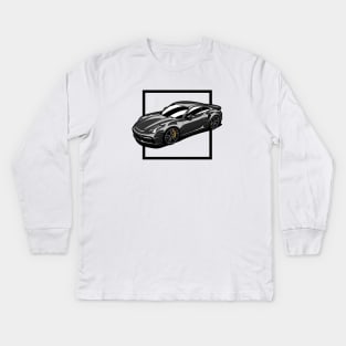 Black 911 Turbo S Kids Long Sleeve T-Shirt